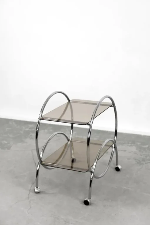 Pamono Vintage Bar Cart Chrome & Smoked Glass from Ikea, 1970s Best