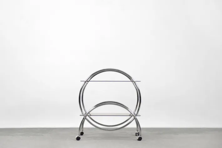 Pamono Vintage Bar Cart Chrome & Smoked Glass from Ikea, 1970s Best