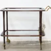 Pamono Vintage Bar Cart in Lacquered Wood and Brass, 1950s