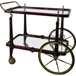 Pamono Vintage Bar Trolley in Lacquered Wood and Brass, 1950 Hot