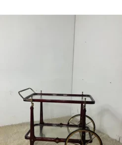 Pamono Vintage Bar Trolley in Lacquered Wood and Brass, 1950 Hot