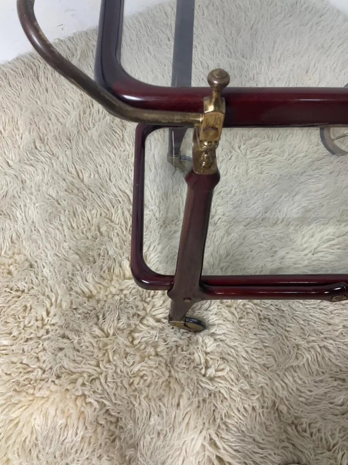 Pamono Vintage Bar Trolley in Lacquered Wood and Brass, 1950 Hot