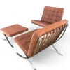 Pamono Vintage Barcelona Lounge Chairs with Ottoman by Mies Van Der Rohe for Knoll, 1960s, Set of 3 Hot