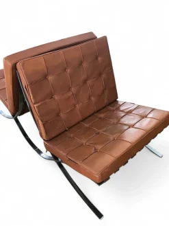 Pamono Vintage Barcelona Lounge Chairs with Ottoman by Mies Van Der Rohe for Knoll, 1960s, Set of 3 Hot