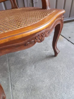 Pamono Vintage Baroque Style Armchair in Hand-Woven Vienna Straw, 1950s Clearance