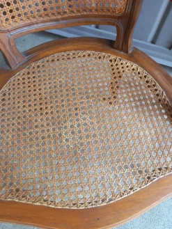 Pamono Vintage Baroque Style Armchair in Hand-Woven Vienna Straw, 1950s Clearance