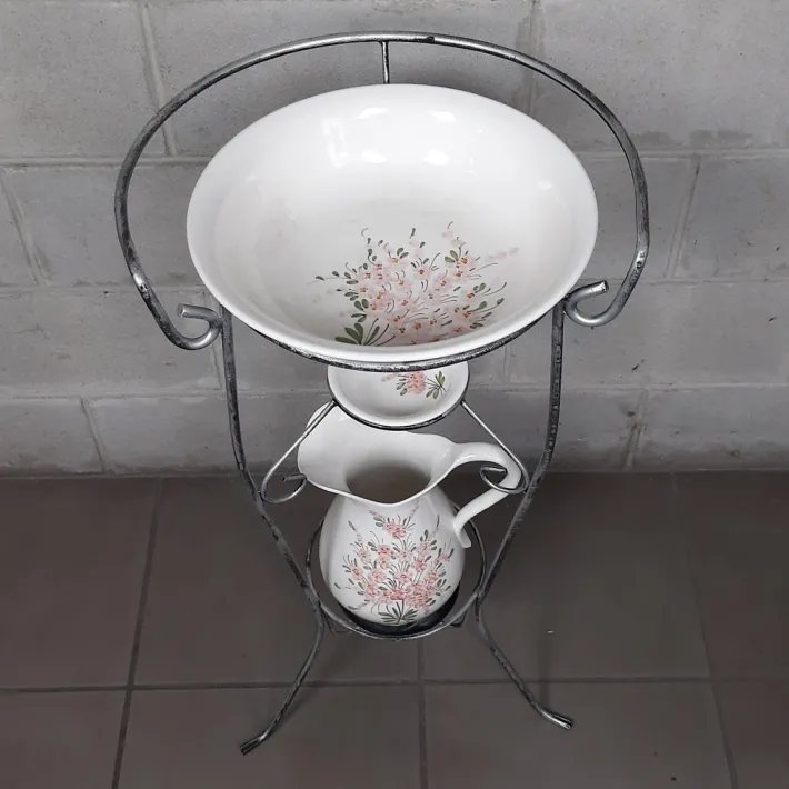 Pamono Vintage Basin with Pitcher, 1950s, Set of 2 Discount