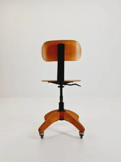 Pamono Vintage Bauhaus Swivel Office Chair in Wood by Böhler, 1940s Discount