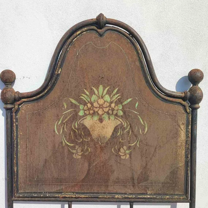 Pamono Vintage Bed Headboard and Footboard in Wrought Iron New