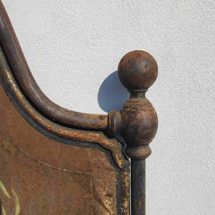 Pamono Vintage Bed Headboard and Footboard in Wrought Iron New