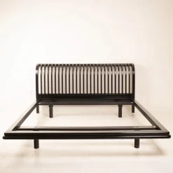 Pamono Vintage Bed in Wood and Brass by Pierre Cardin, 1980s Hot