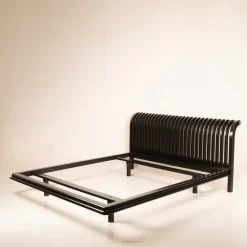 Pamono Vintage Bed in Wood and Brass by Pierre Cardin, 1980s Hot