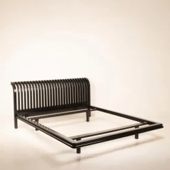 Pamono Vintage Bed in Wood and Brass by Pierre Cardin, 1980s Hot