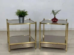 Pamono Vintage Bedside Tables in Glass Hot