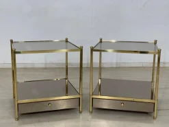 Pamono Vintage Bedside Tables in Glass Hot