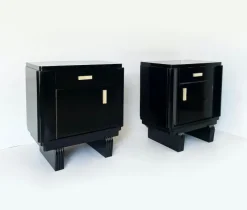 Pamono Vintage Bedside Tables in Lacquered Black, 1970s, Set of 2 Best