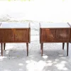 Pamono Vintage Bedside Tables with Glass Tops, Set of 2