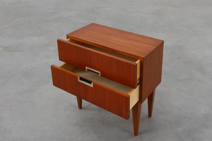 Pamono Vintage Belgian Teak Veneer Nightstand, 1950s Hot