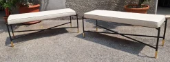 Pamono Vintage Bench in Iron and Brass, 1990s Best