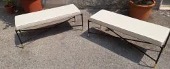 Pamono Vintage Bench in Iron and Brass, 1990s Best