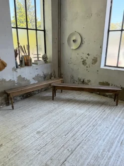 Pamono Vintage Benches with Oak and Beech Slats, 1950, Set of 2