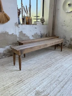 Pamono Vintage Benches with Oak and Beech Slats, 1950, Set of 2