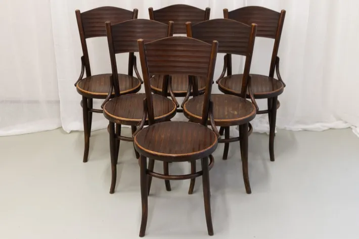 Pamono Vintage Bentwood Bistro Chairs from Fischel 1920s. Set of 6 Best