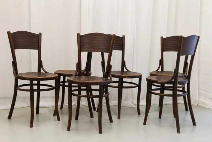 Pamono Vintage Bentwood Bistro Chairs from Fischel 1920s. Set of 6 Best