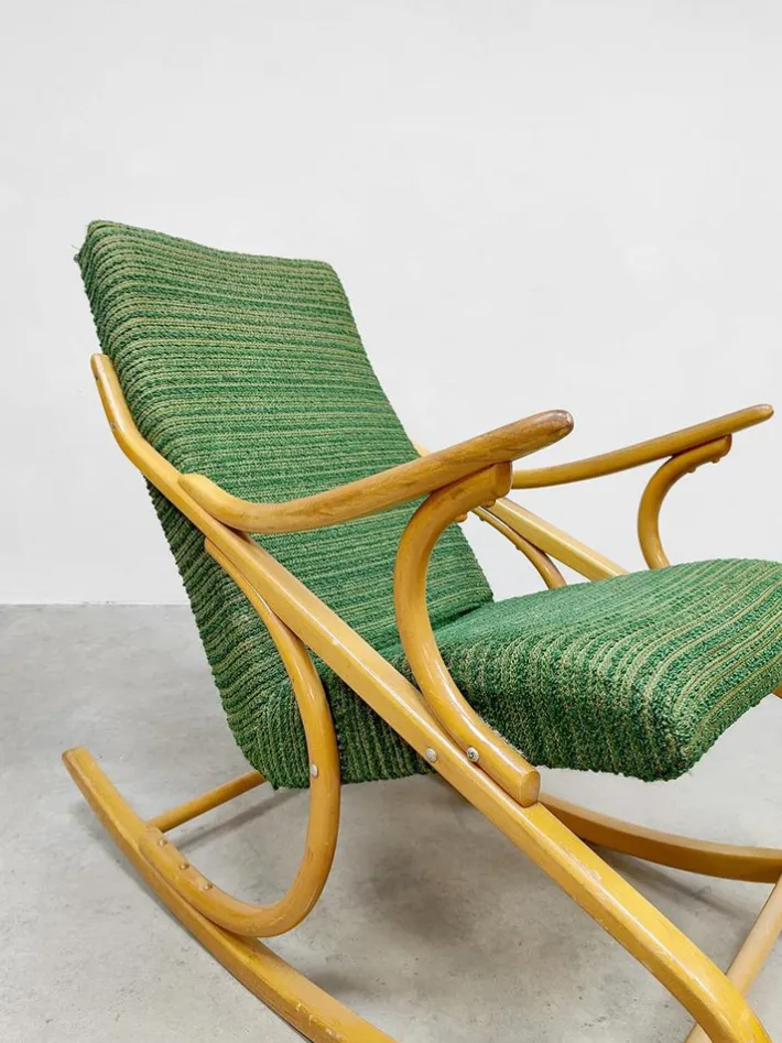 Pamono Vintage Bentwood Rocking Chair Rocking Chair by Antonin Suman, 1960s Discount