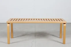 Pamono Vintage Birch Bench Model 153a by Alvar Alto for Artek, Finland, 1980s New