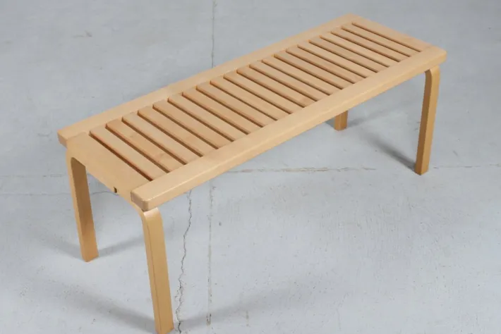 Pamono Vintage Birch Bench Model 153a by Alvar Alto for Artek, Finland, 1980s New