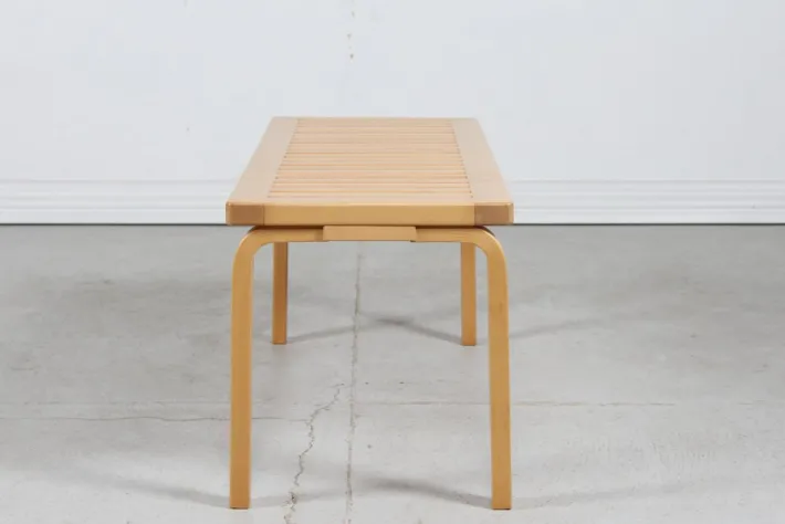Pamono Vintage Birch Bench Model 153a by Alvar Alto for Artek, Finland, 1980s New