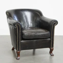 Pamono Vintage Black Cowhide Armchair Best