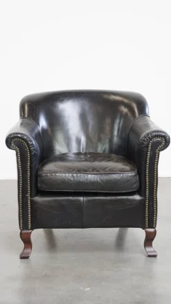 Pamono Vintage Black Cowhide Armchair Best