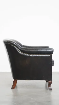 Pamono Vintage Black Cowhide Armchair Best