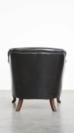 Pamono Vintage Black Cowhide Armchair Best