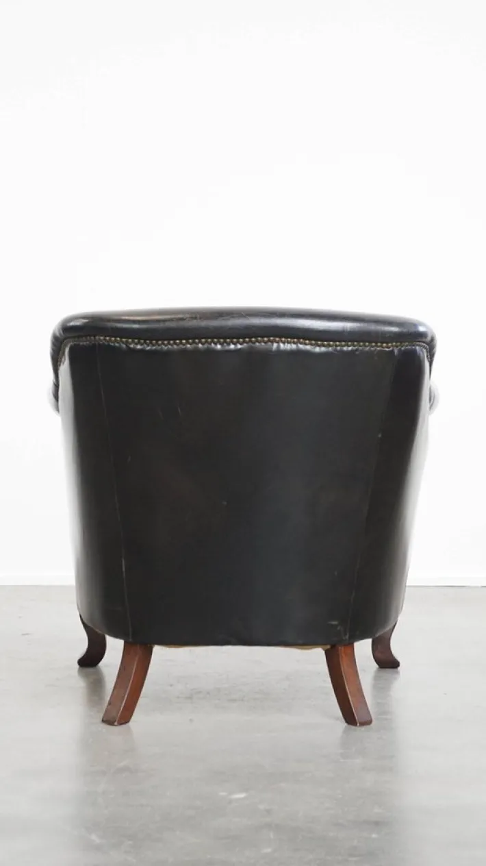 Pamono Vintage Black Cowhide Armchair Best