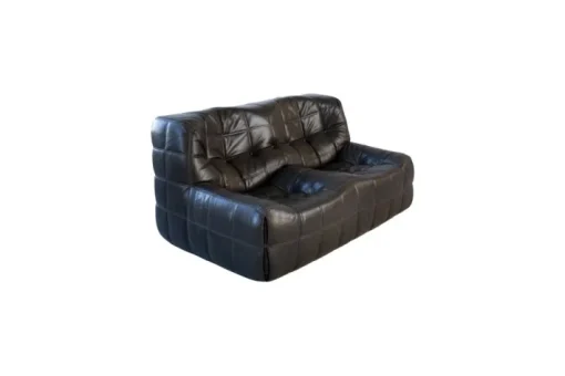 Pamono Vintage Black Leather Kashima Living Room Set by Michel Ducaroy for Ligne Roset, 1976, Set of 3 Clearance
