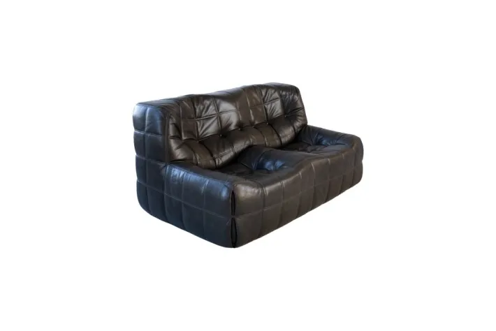 Pamono Vintage Black Leather Kashima Living Room Set by Michel Ducaroy for Ligne Roset, 1976, Set of 3 Clearance