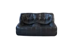 Pamono Vintage Black Leather Kashima Living Room Set by Michel Ducaroy for Ligne Roset, 1976, Set of 3 Clearance