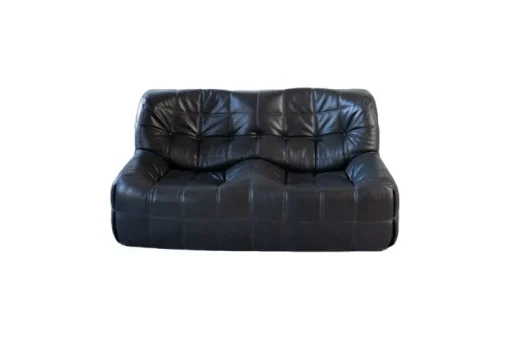 Pamono Vintage Black Leather Kashima Living Room Set by Michel Ducaroy for Ligne Roset, 1976, Set of 3 Clearance