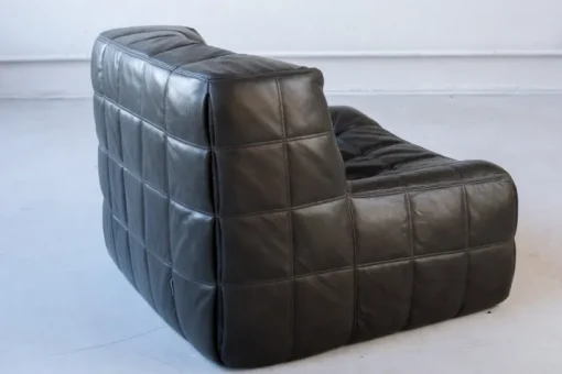 Pamono Vintage Black Leather Kashima Living Room Set by Michel Ducaroy for Ligne Roset, 1976, Set of 3 Clearance