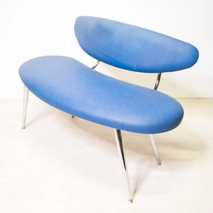 Pamono Vintage Blue Bench, 1960s Best