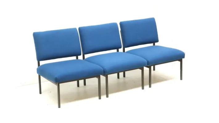 Pamono Vintage Blue Modular 3-Seater Sofa, 1970s, Set of 3 Discount