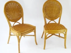 Pamono Vintage Bohemian Rattan & Wicker Peacock Seat, Set of 2 Discount