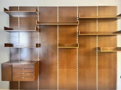 Pamono Vintage Boiserie Wood Bookcase with Shelves and Suspensions Top, 1960s Outlet