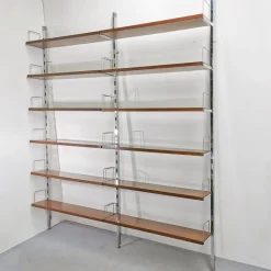 Pamono Vintage Bookcase in Steel and Walnut from Mim Roma, 1970s, Set of 2 Online