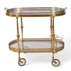 Pamono Vintage Brass and Glass Bar Cart, 1950s Clearance