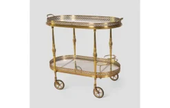Pamono Vintage Brass and Glass Bar Cart, 1950s Clearance