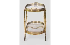 Pamono Vintage Brass and Glass Bar Cart, 1950s Clearance